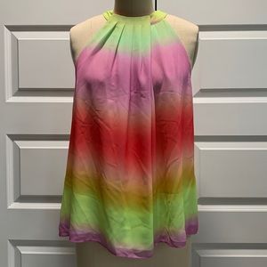 NWT RACHEL ROY multi color printed chiffon halter top